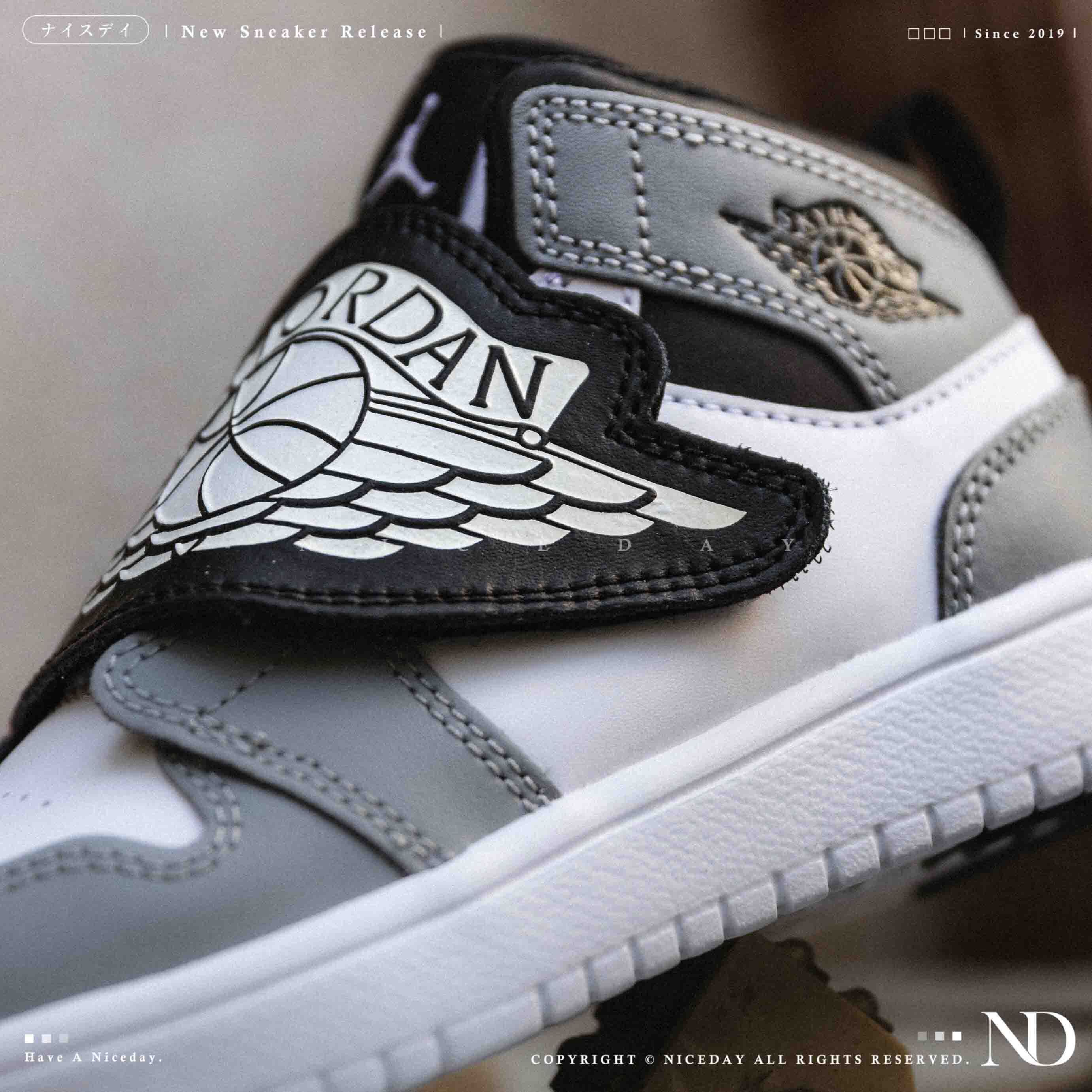 NICEDAY 現貨 Nike Sky Jordan 1 PS 中童鞋 灰白 白灰 喬丹 復刻 BQ7197-102