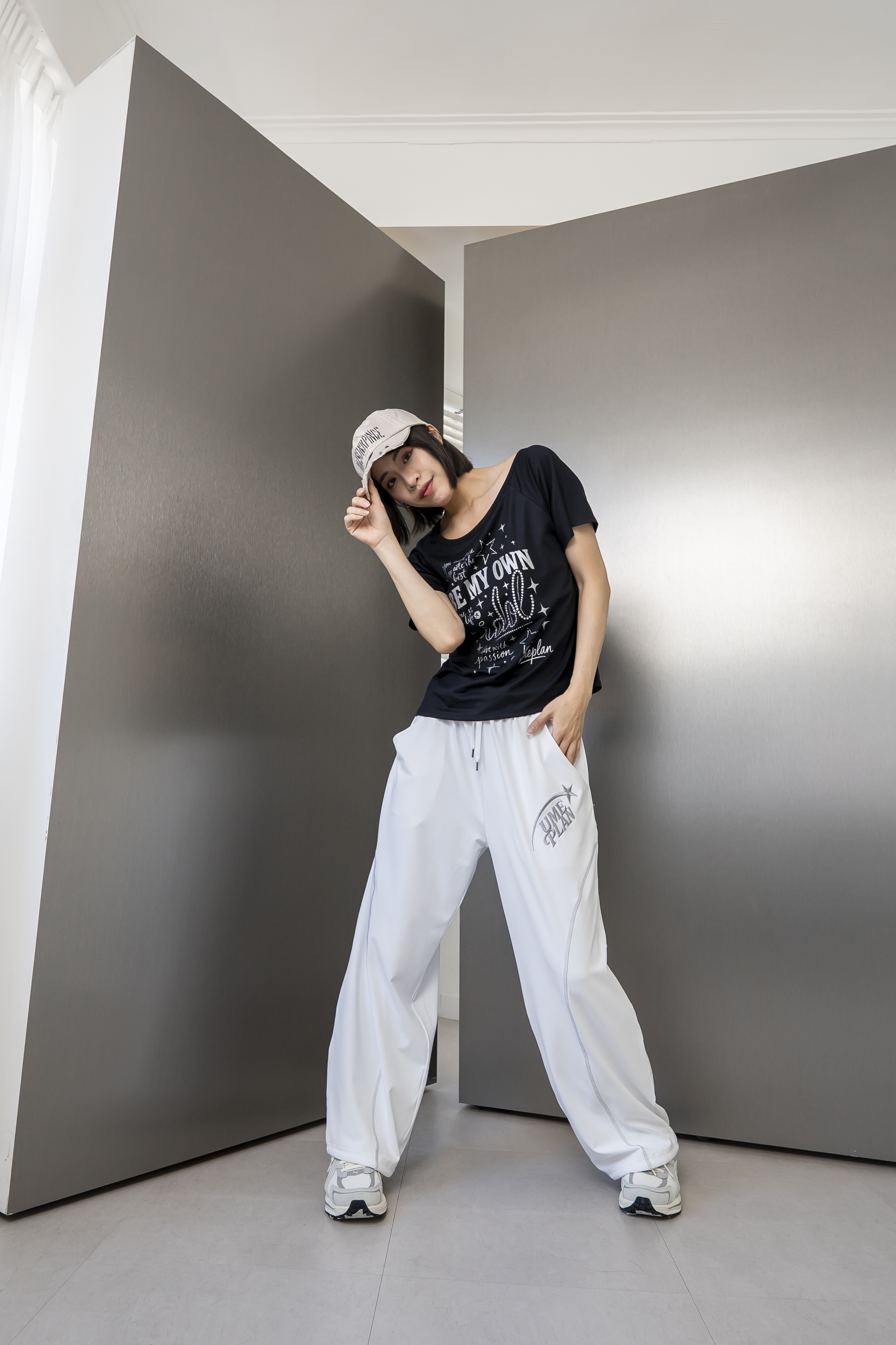 斜肩不對稱罩衫 S0039B