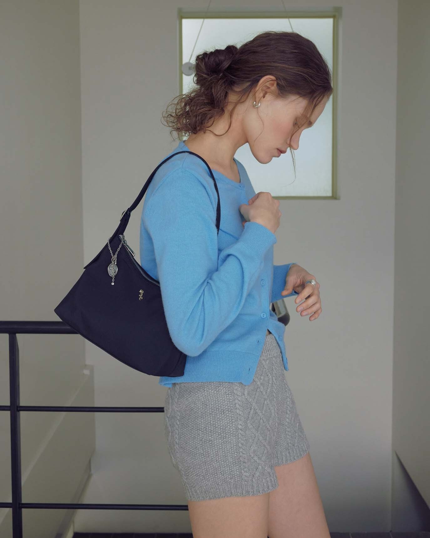 韓國濟州島 Mucu And Ebony 小標 吊飾 尼龍 腋下包 單肩包 兩色