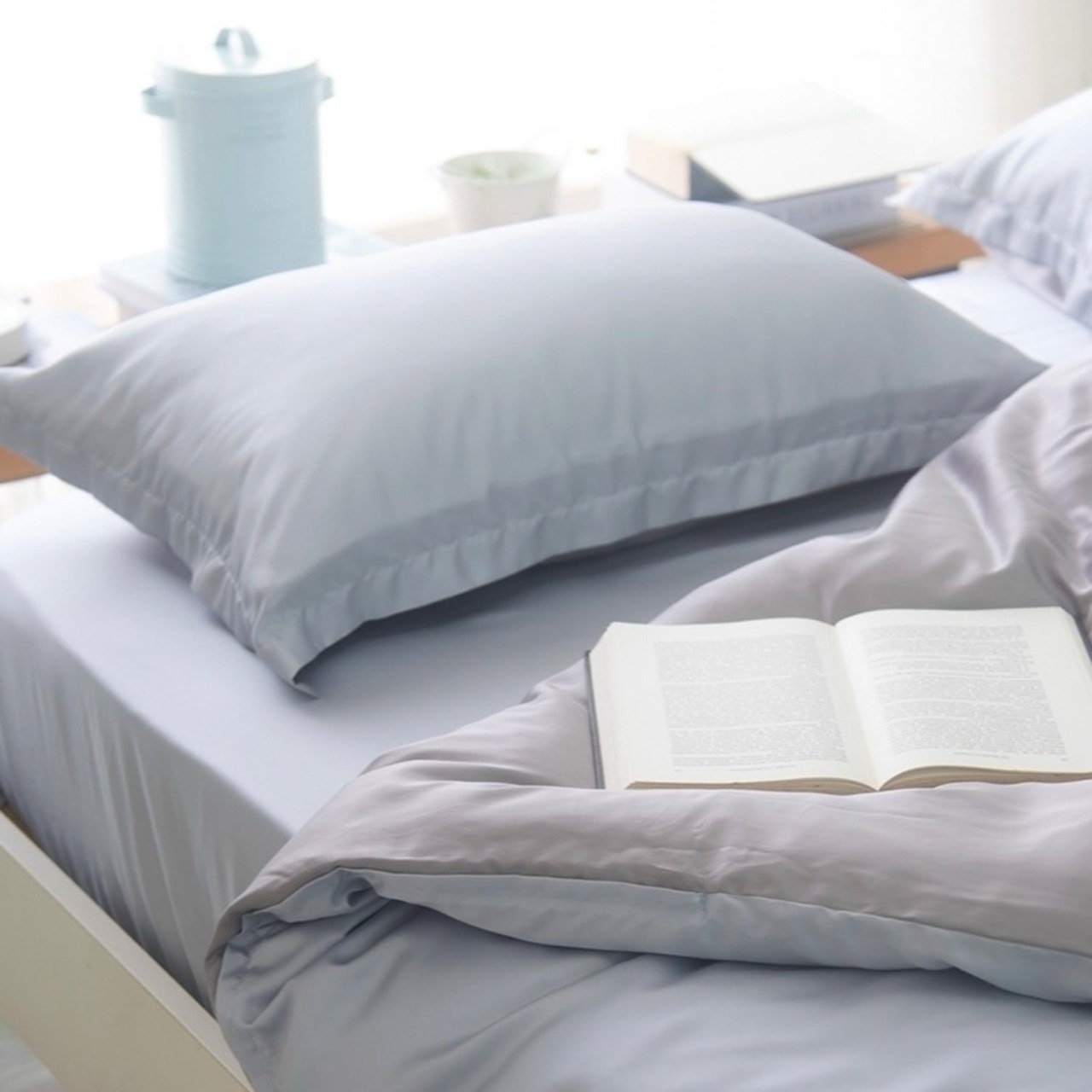 60支天絲床包兩用被組 | 冰河灰 x 都市灰