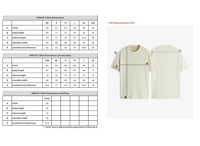 MINI GT T-shirt - Pink Floral 白色 (Female Size) M