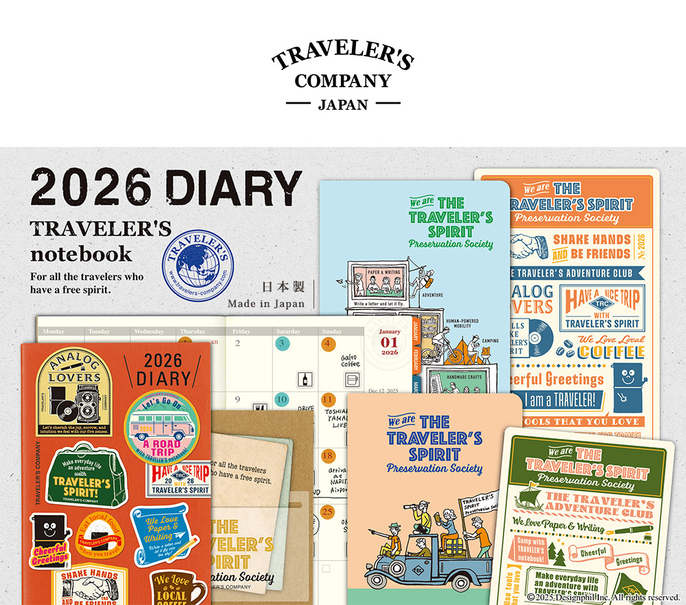 TN 2026 週間手帳 護照尺寸 Traveler's Notebook 旅人筆記本