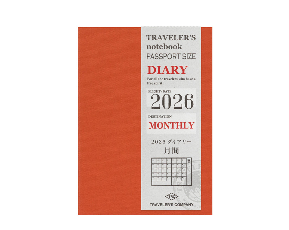 TN 2026 月間手帳 護照尺寸 Traveler's Notebook 旅人筆記本