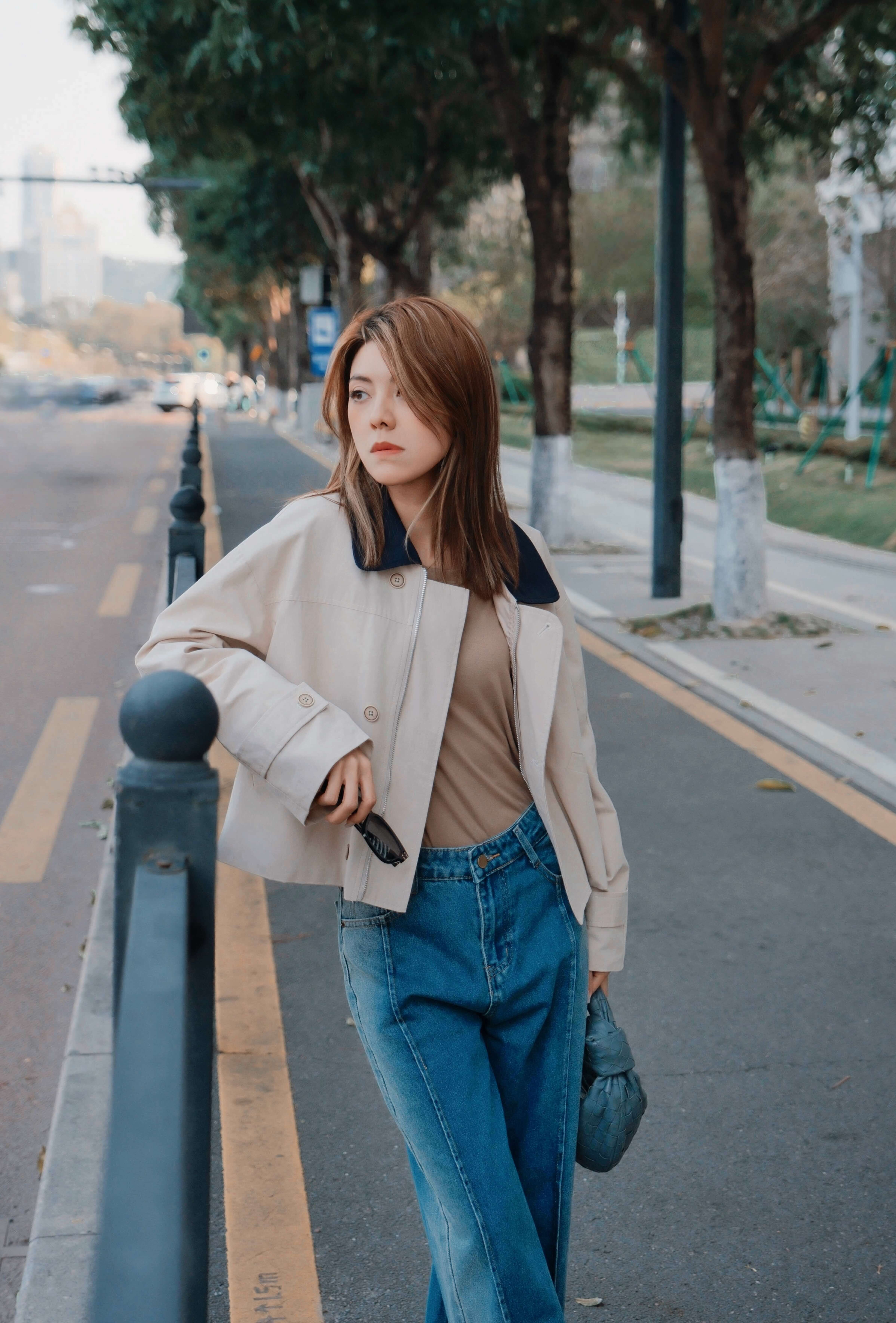 Contrast Collar Casual Jacket_JK254L16