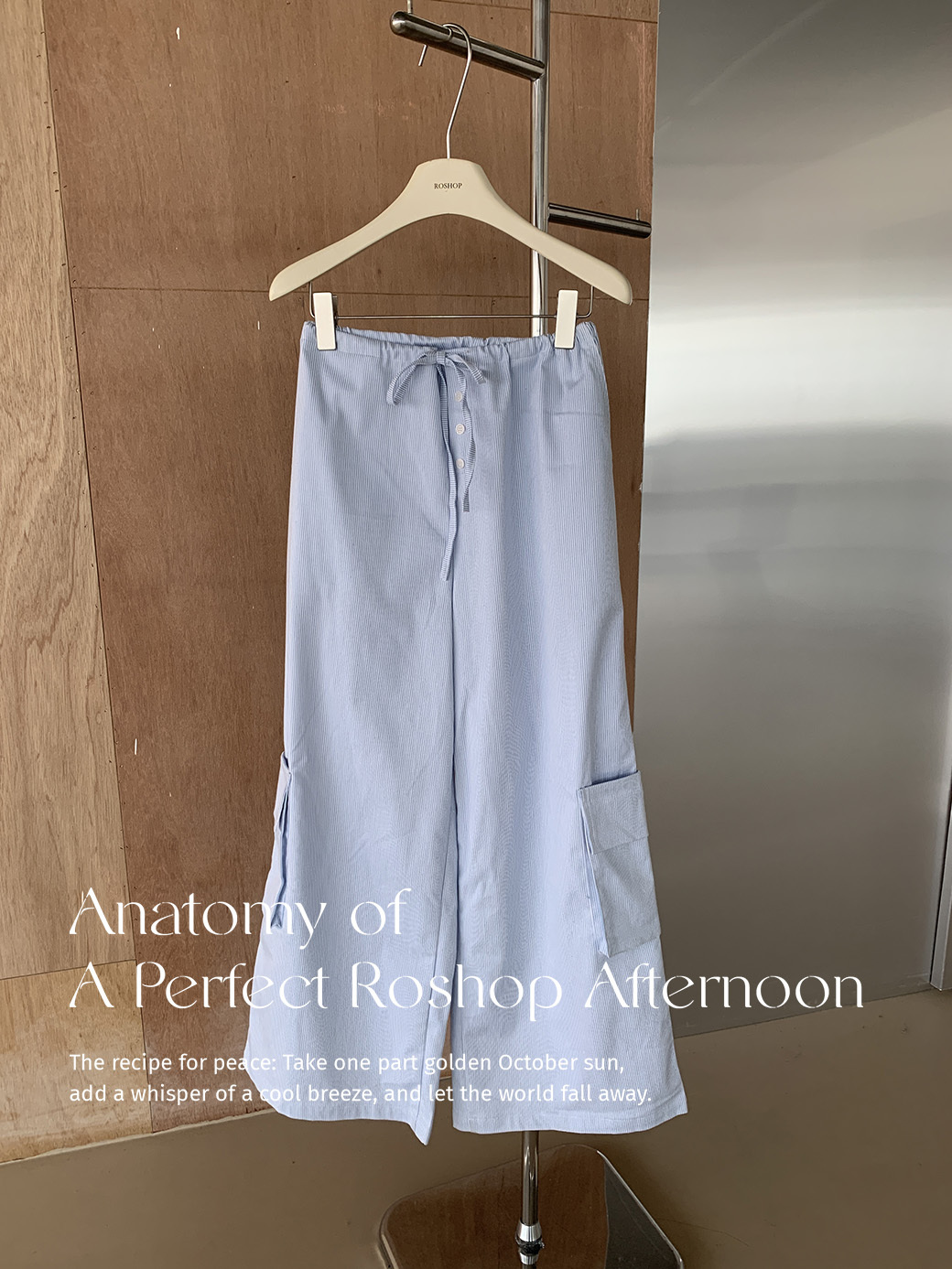 BY ROSHOP.ᐟ.ᐟ藍色假期條紋直筒褲