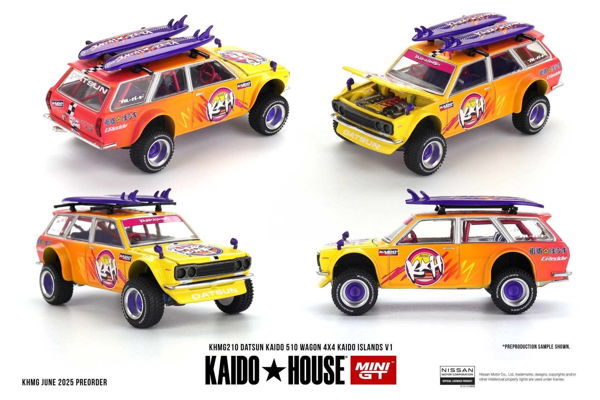 Mini GT 1/64 [Kaidohouse x MINI GT] Datsun KAIDO 510 Wagon 4x4 Kaido ISLANDS V1