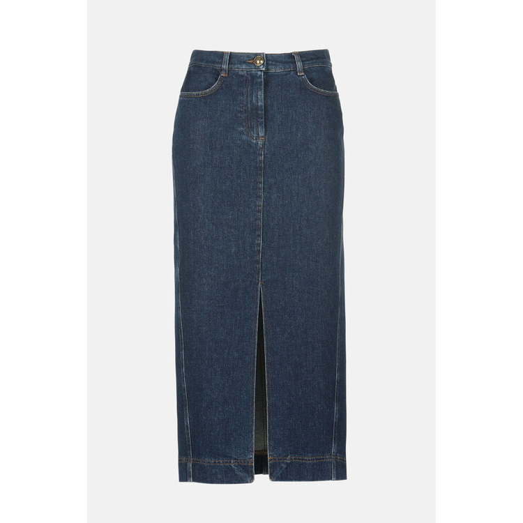 1LS1015-006 LUISA SPAGNOLI Facilita Denim Skirt Blue #542343.1288 (C-EU-E)