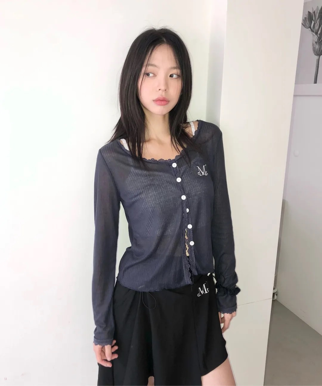 🇰🇷Mucent 透膚蕾絲上衣