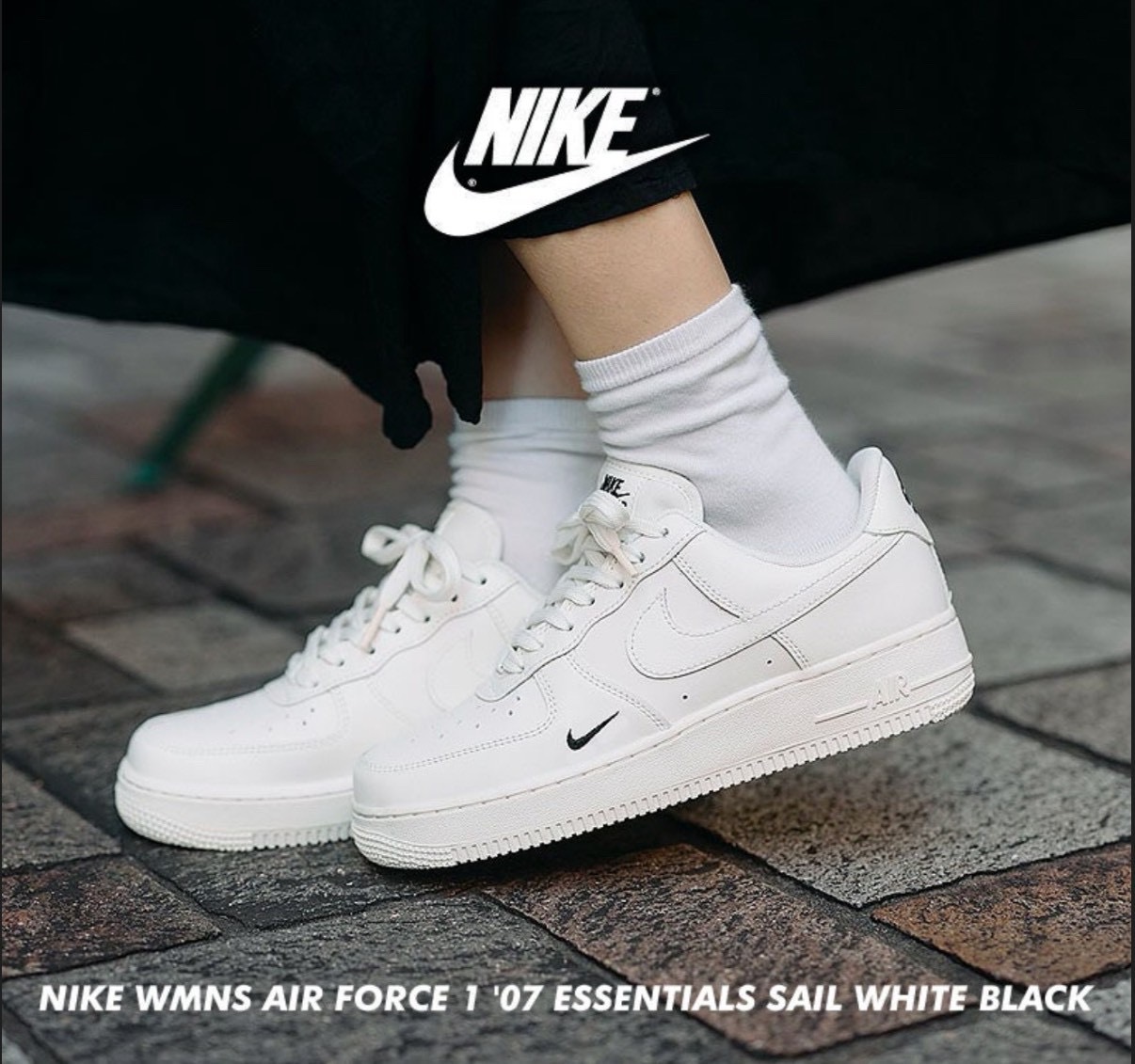【Luxury】國慶優惠 Nike Air Force 1  黑武士小銀鉤 女款  銀色勾勾 銀勾 小金勾 af 空運一號 HQ1180-001 全黑