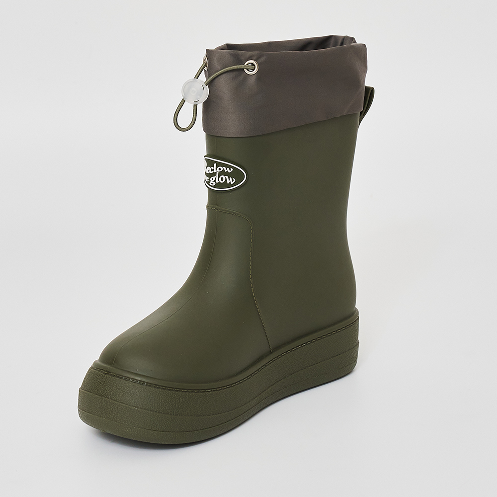 Q2 RECLOW RE-RAIN SHIRRING BOOTS KHAKI