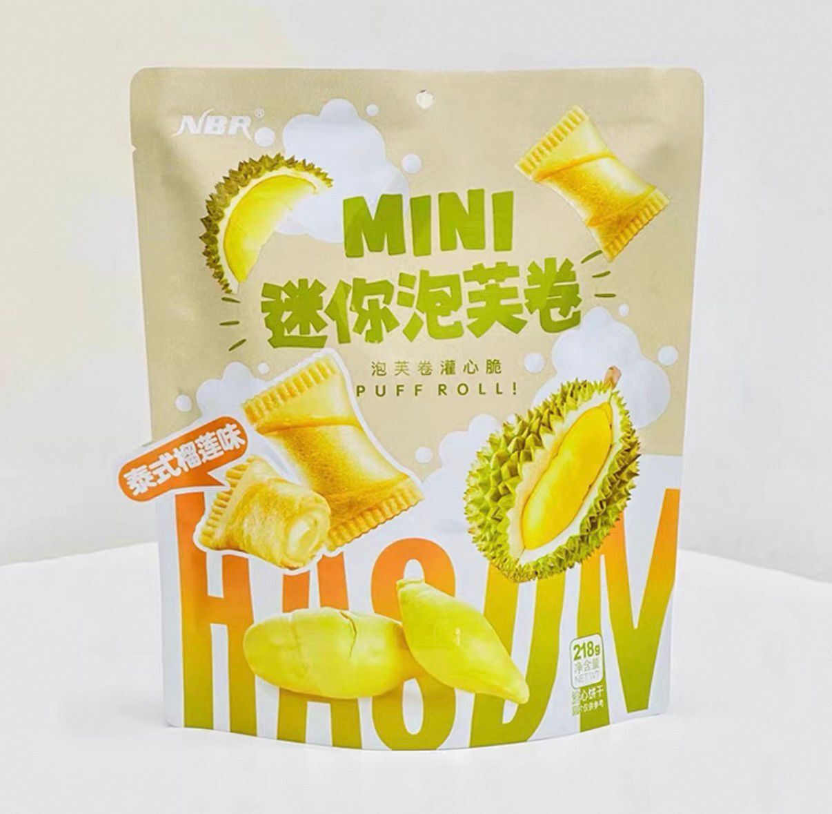 (4826) NBR迷你泡芙卷218g (咸蛋味/榴槤味)