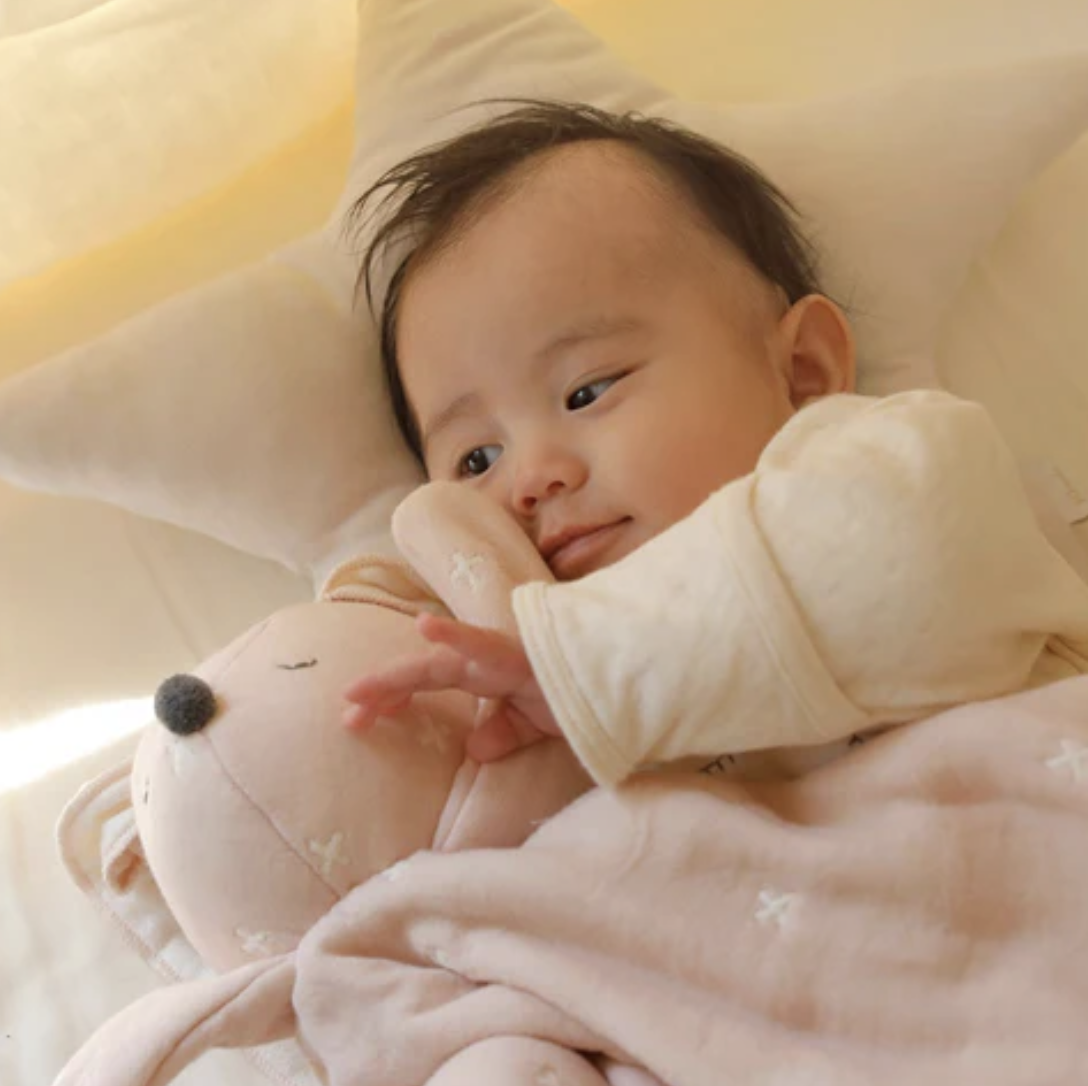 日本製 10mois Hoppetta Mini Me 六重紗被-粉紅色 約90×70cm