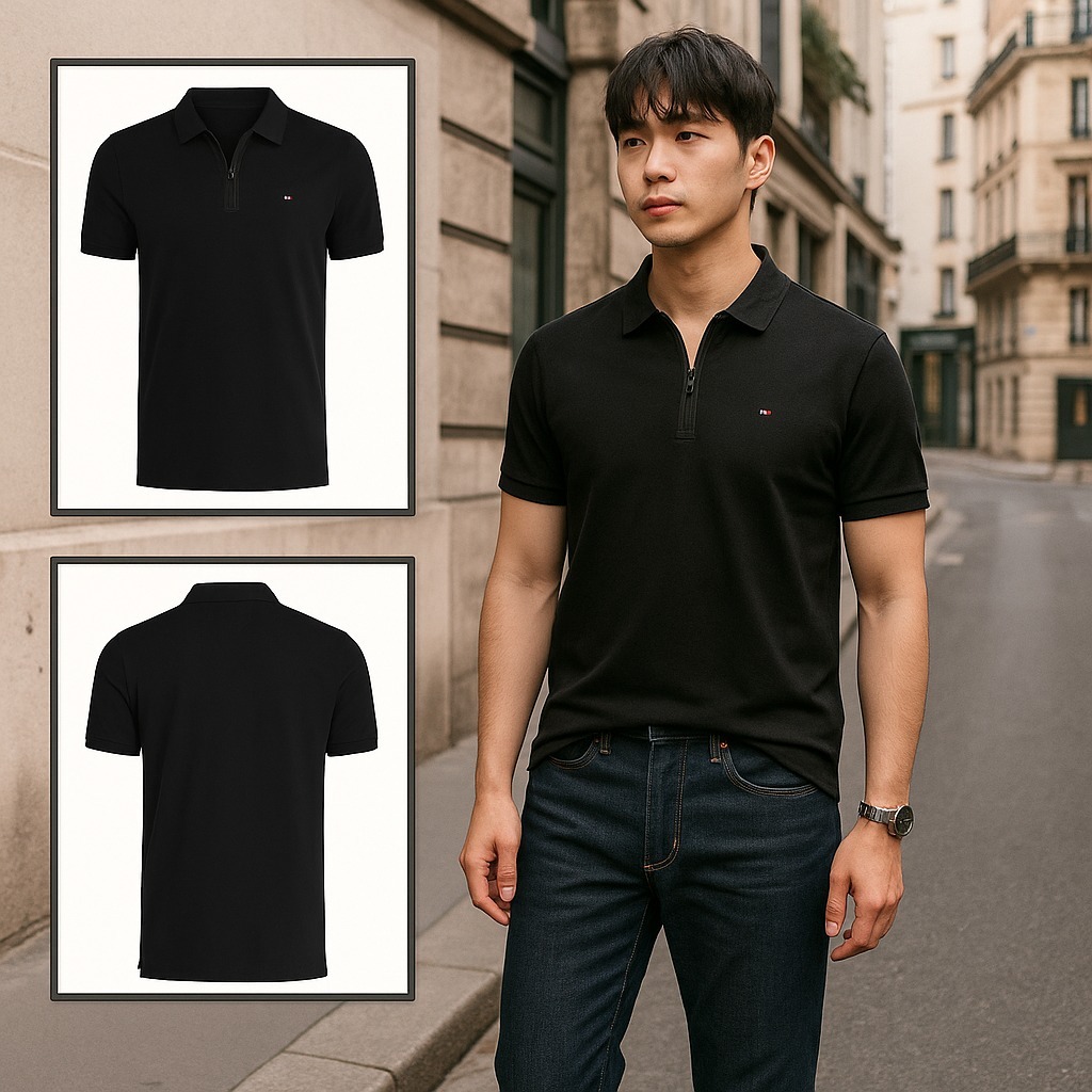 【預購】TOMMY HILFIGER Richard H101350 男裝Quarter拉鍊短袖 Polo 衫