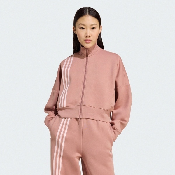 Adidas 愛迪達 3 Stripes Zipup JW3609 女 立領外套 運動外套 休閒穿搭 粉紅 亞版