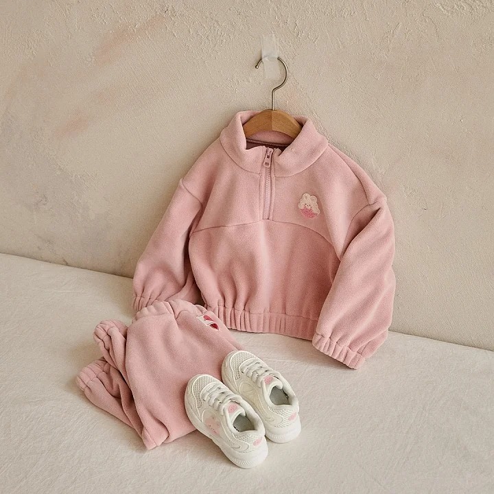 25F/W DTD童心綿綿人物系列-搖粒絨半開襟套裝