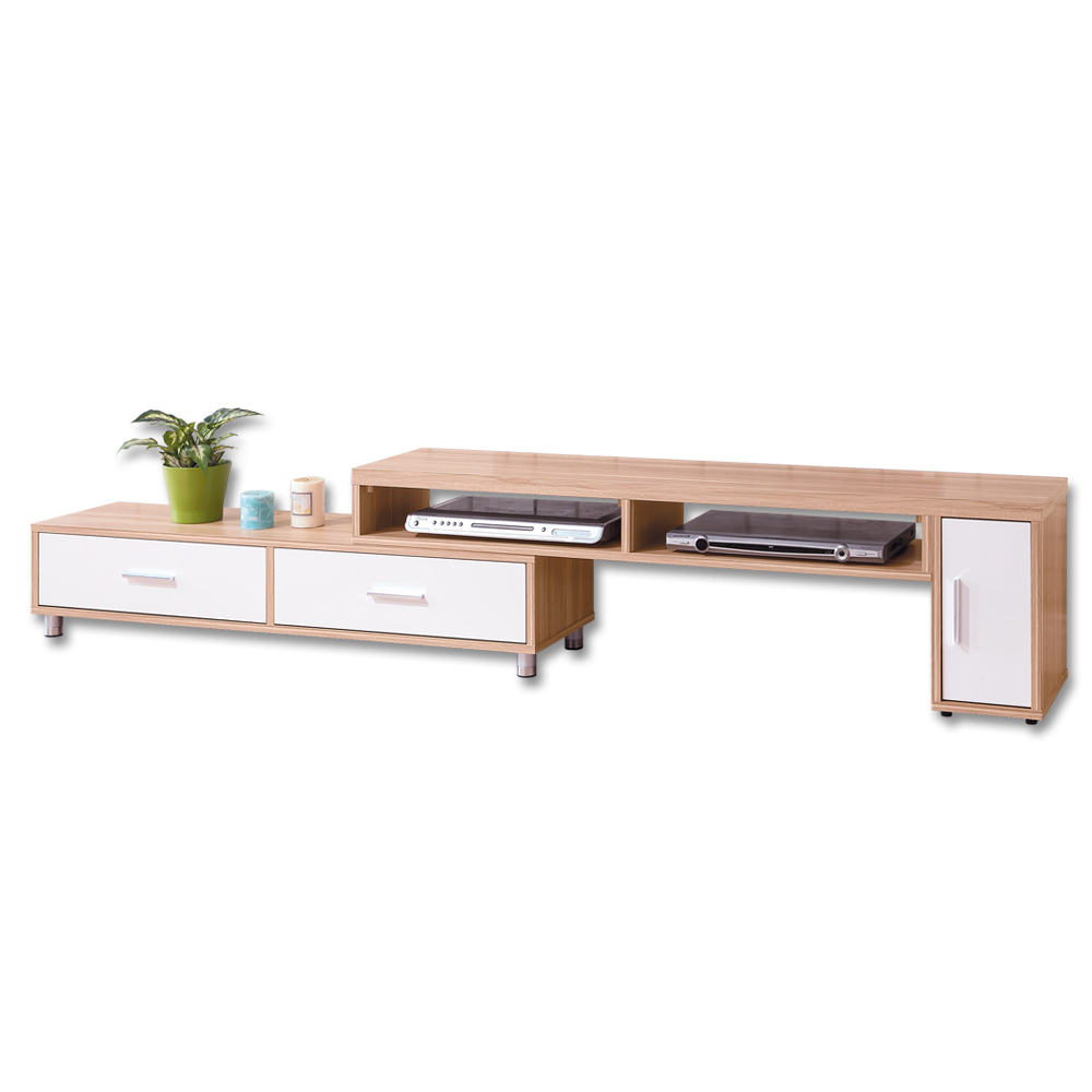 薩倫單門二抽伸縮電視櫃/長櫃(三色可選)