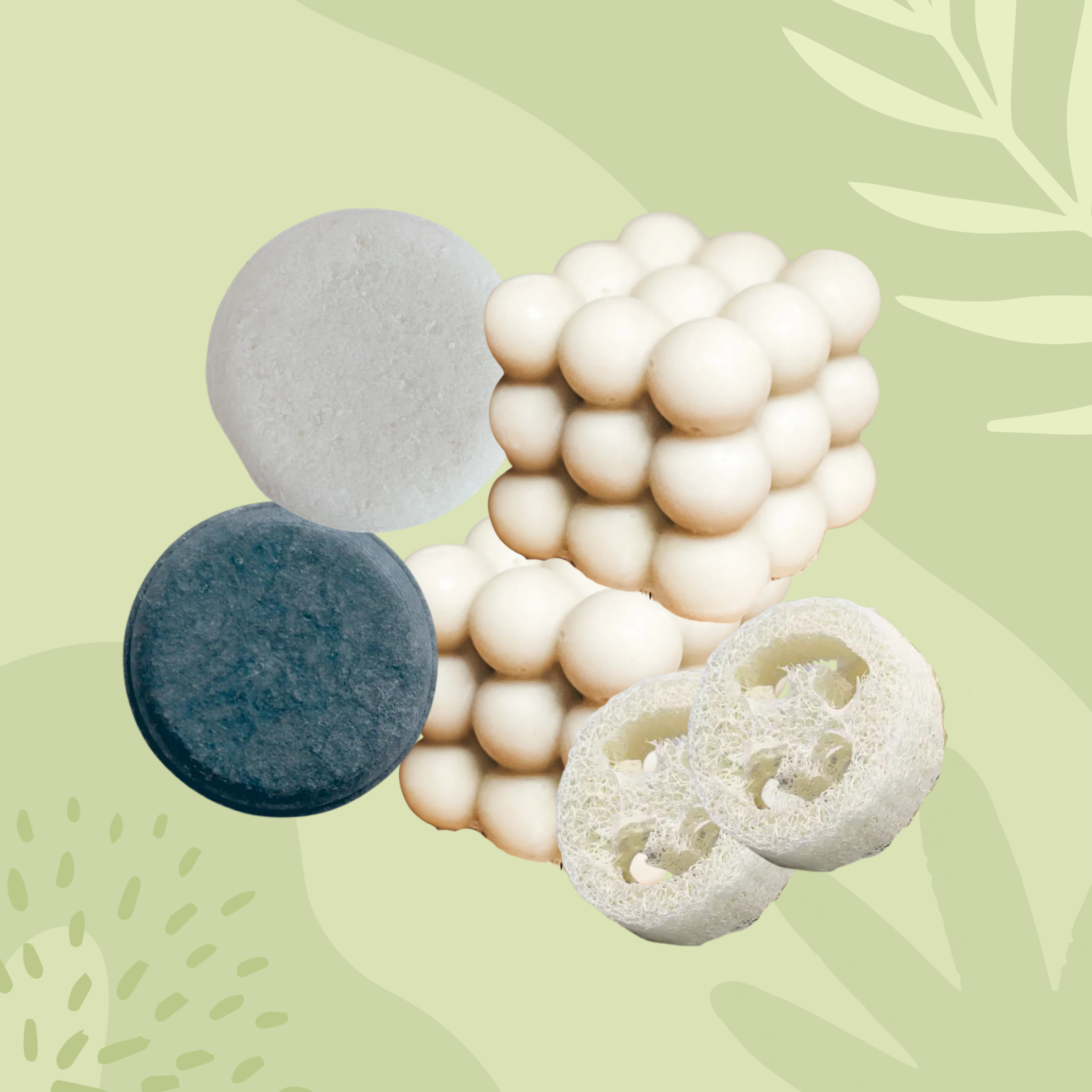 【優惠組合】島女系列｜洗髮餅x2 家事皂x2（贈絲瓜絡皂盤x2）