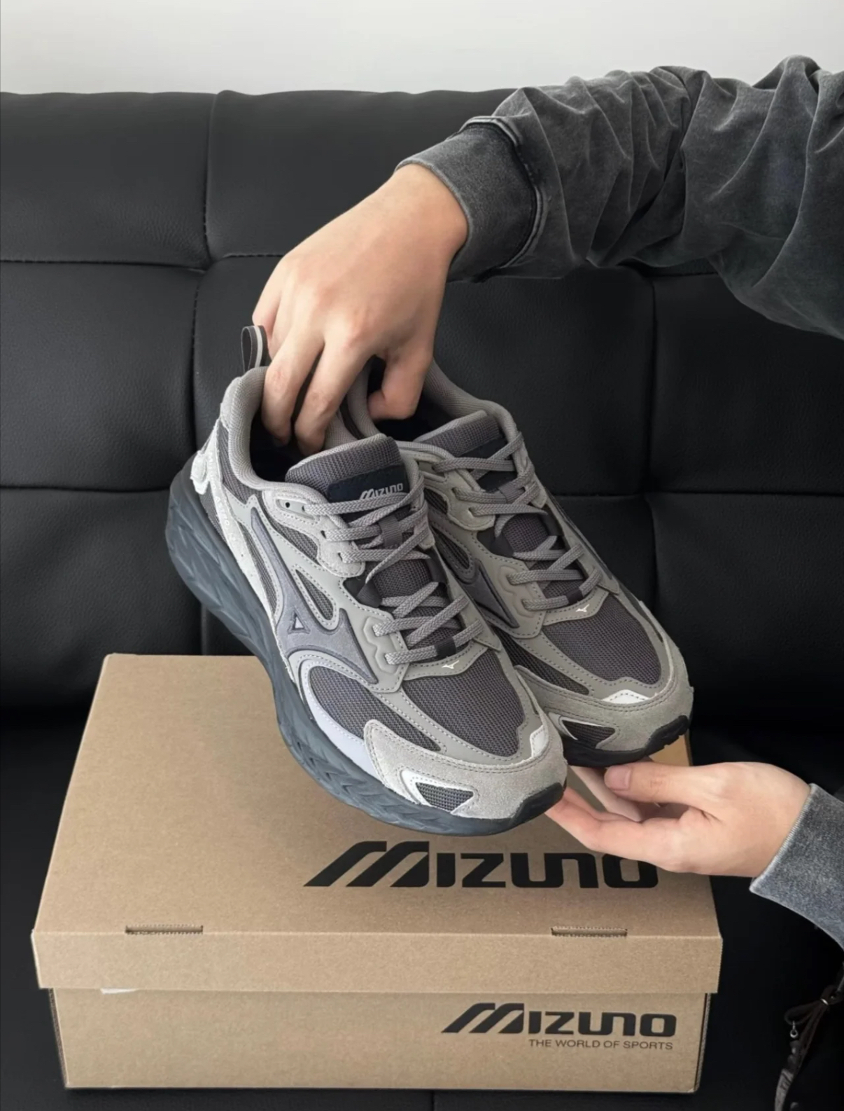 Mizuno 美津濃 Astro LS 鐵灰色 黑灰色 麂皮 厚底 復古 慢跑鞋 老爹鞋 輪胎鞋 D1GH252102/預購