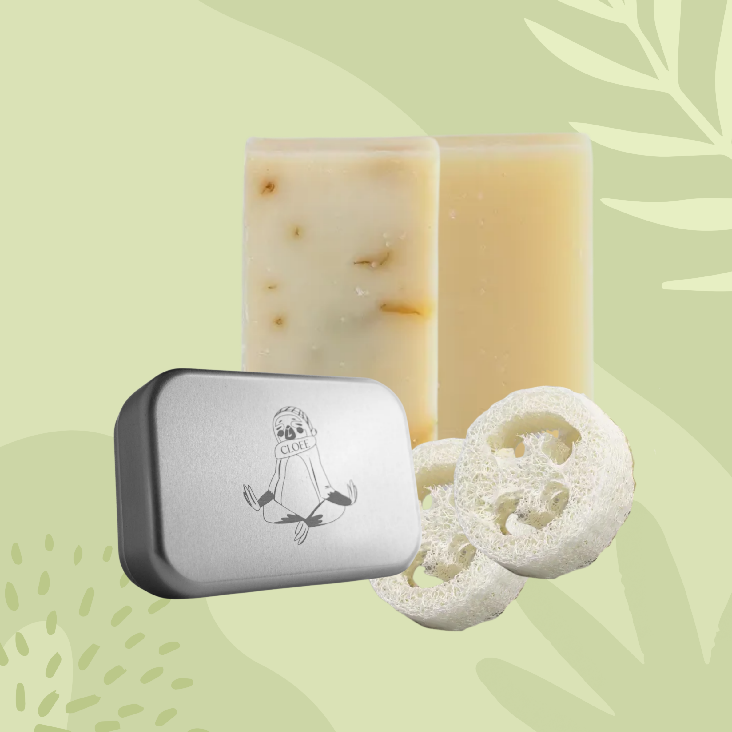 【優惠組合】CLOEE 沐浴隨行組｜沐浴皂x2 皂盒x1（贈絲瓜絡皂盤x2）