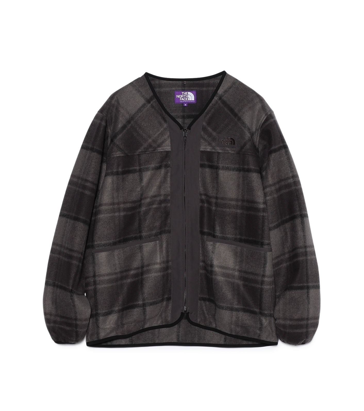 預購┃日本 TNF 紫標 PLAS Plaid Fleece Field Cardigan 羊毛 格紋 開襟 拉鍊 外套