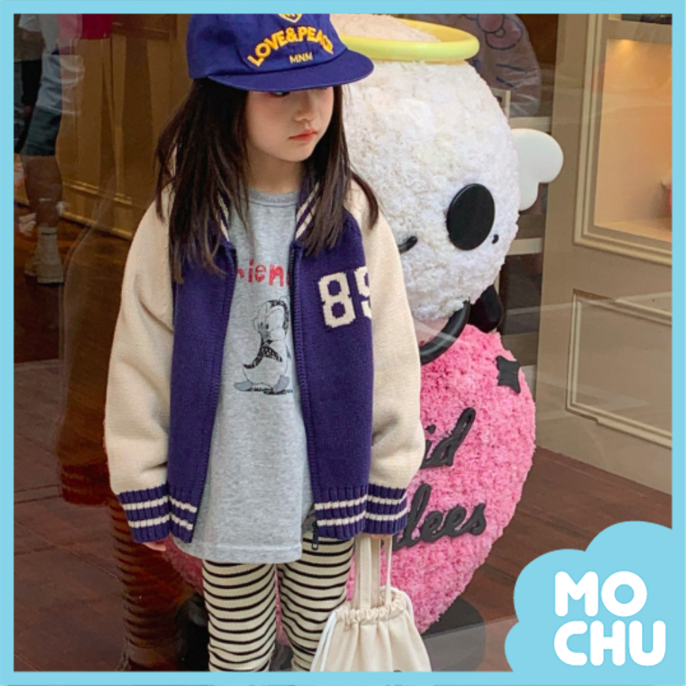 拼色運動風翻領針織外套(二色)