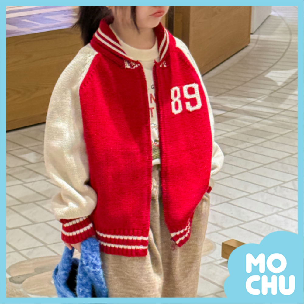 拼色運動風翻領針織外套(二色)