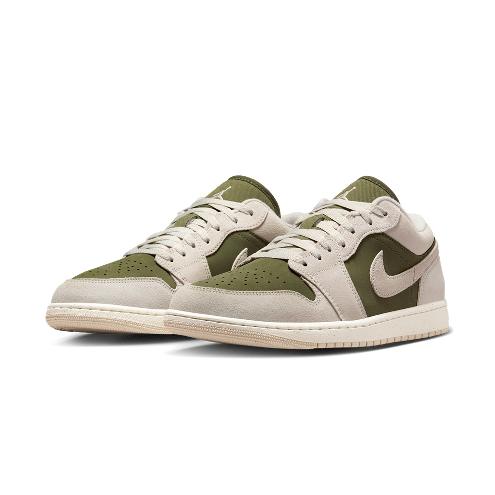 Nike Air Jordan 1 Low SE 男鞋 米白綠色 皮革 喬丹 AJ1 低筒 休閒鞋 HV4089-201