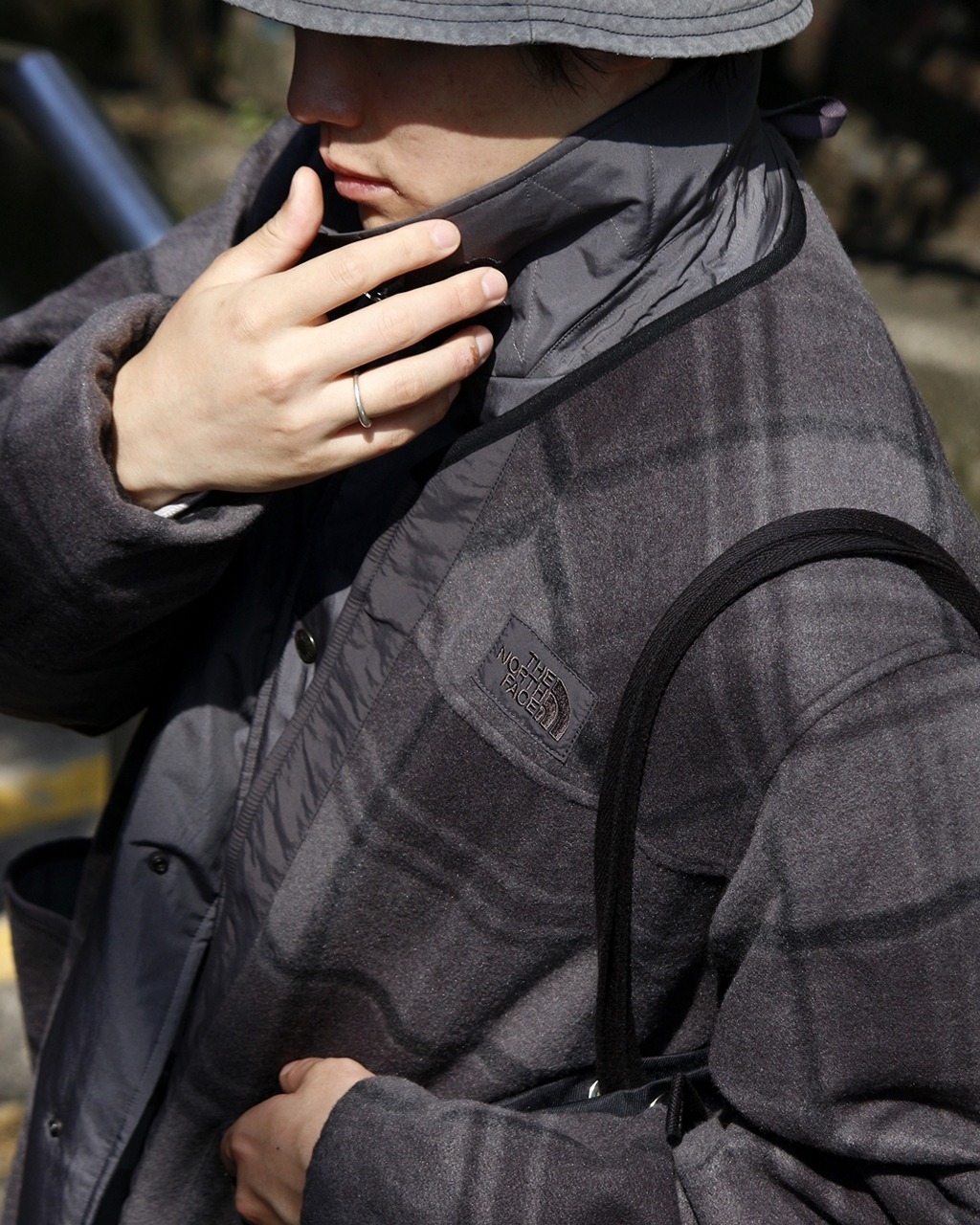 預購┃日本 TNF 紫標 PLAS Plaid Fleece Field Cardigan 羊毛 格紋 開襟 拉鍊 外套