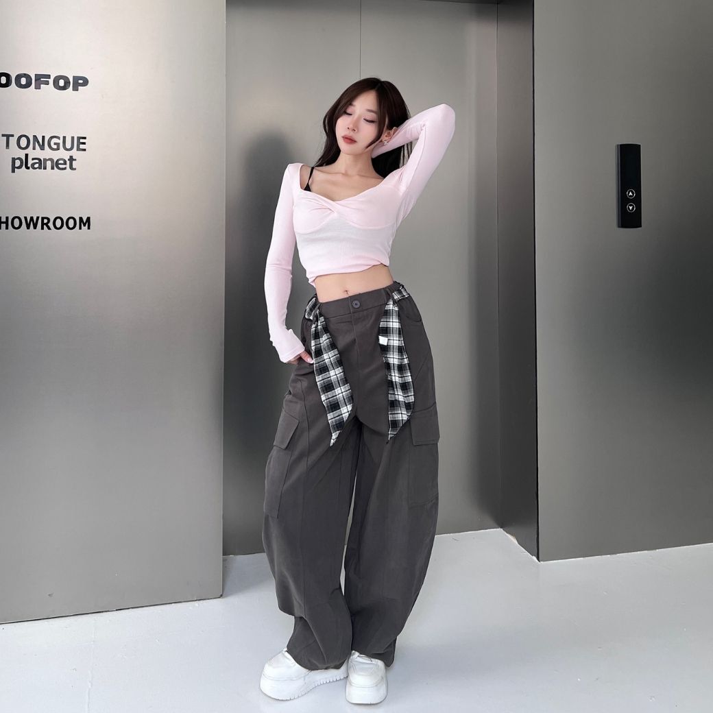 【時髦野心】DOMISS工裝寬褲 直筒褲 寬褲-3色 長褲(現貨)