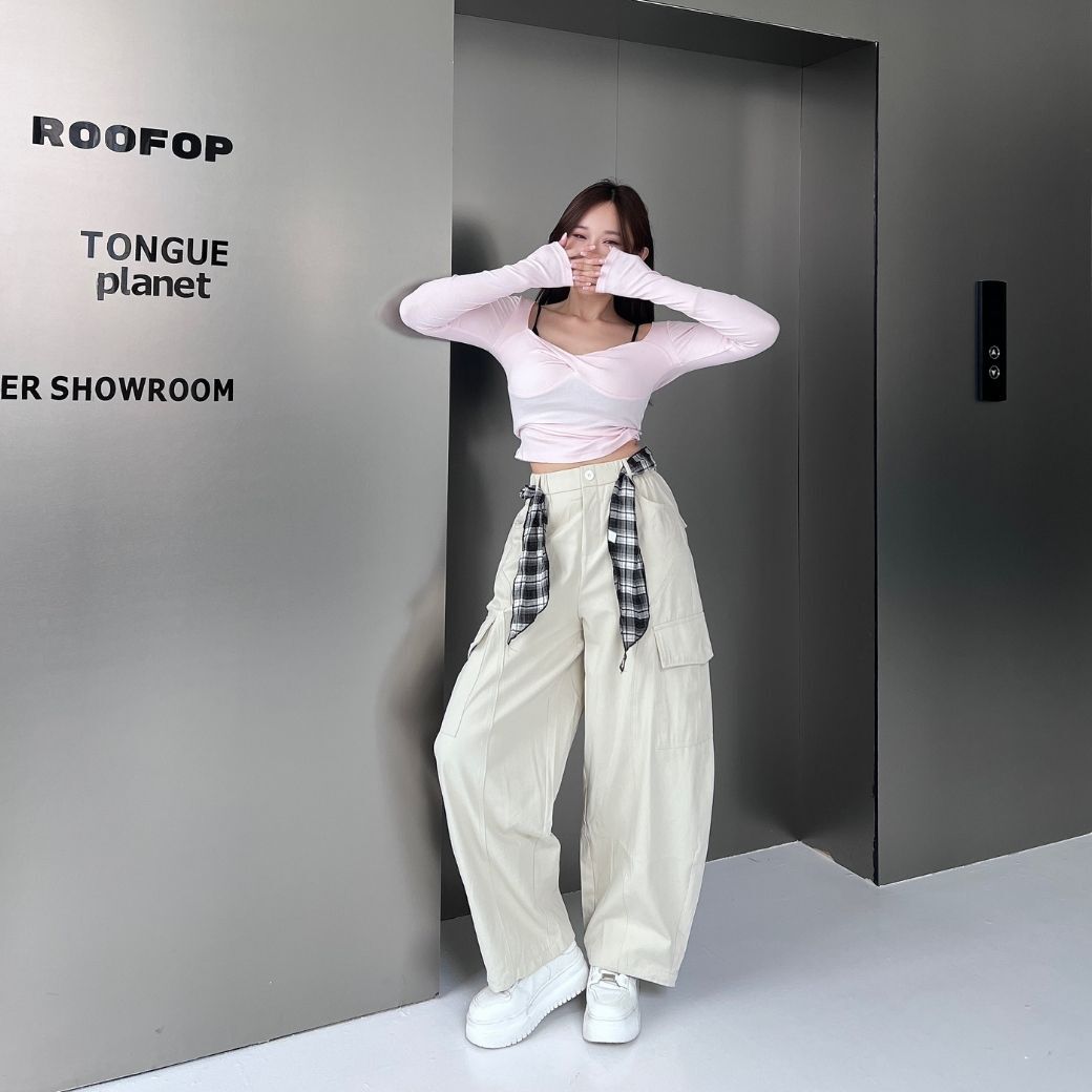 【時髦野心】DOMISS工裝寬褲 直筒褲 寬褲-3色 長褲(現貨)