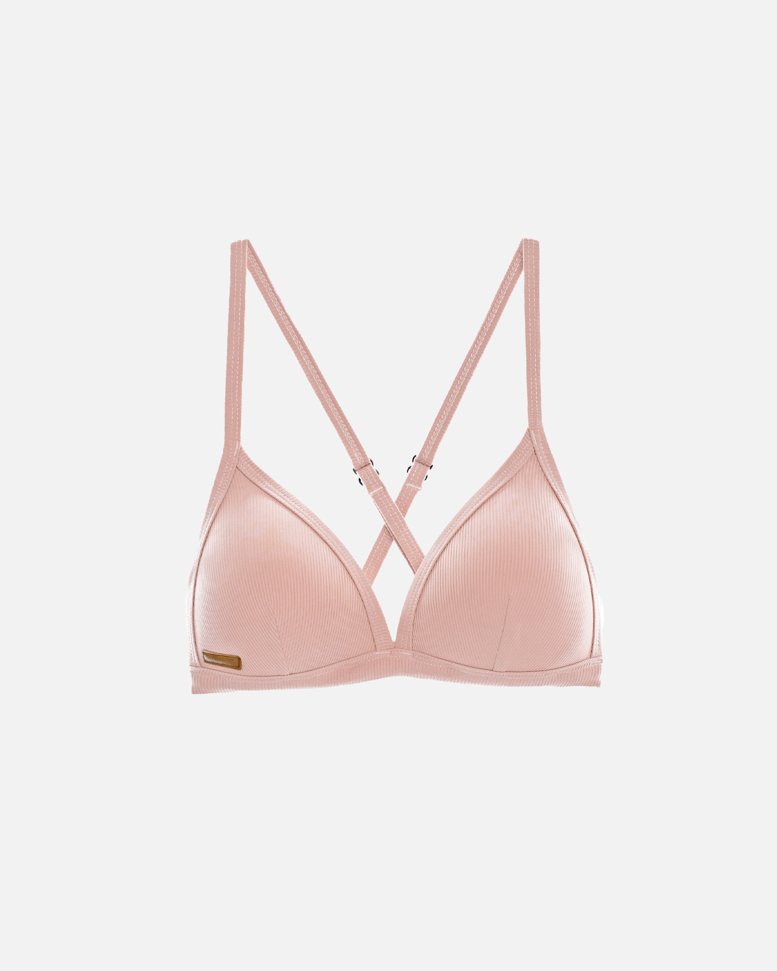 【羅紋裸煙粉】UPii 三角美胸可調式背勾上衣