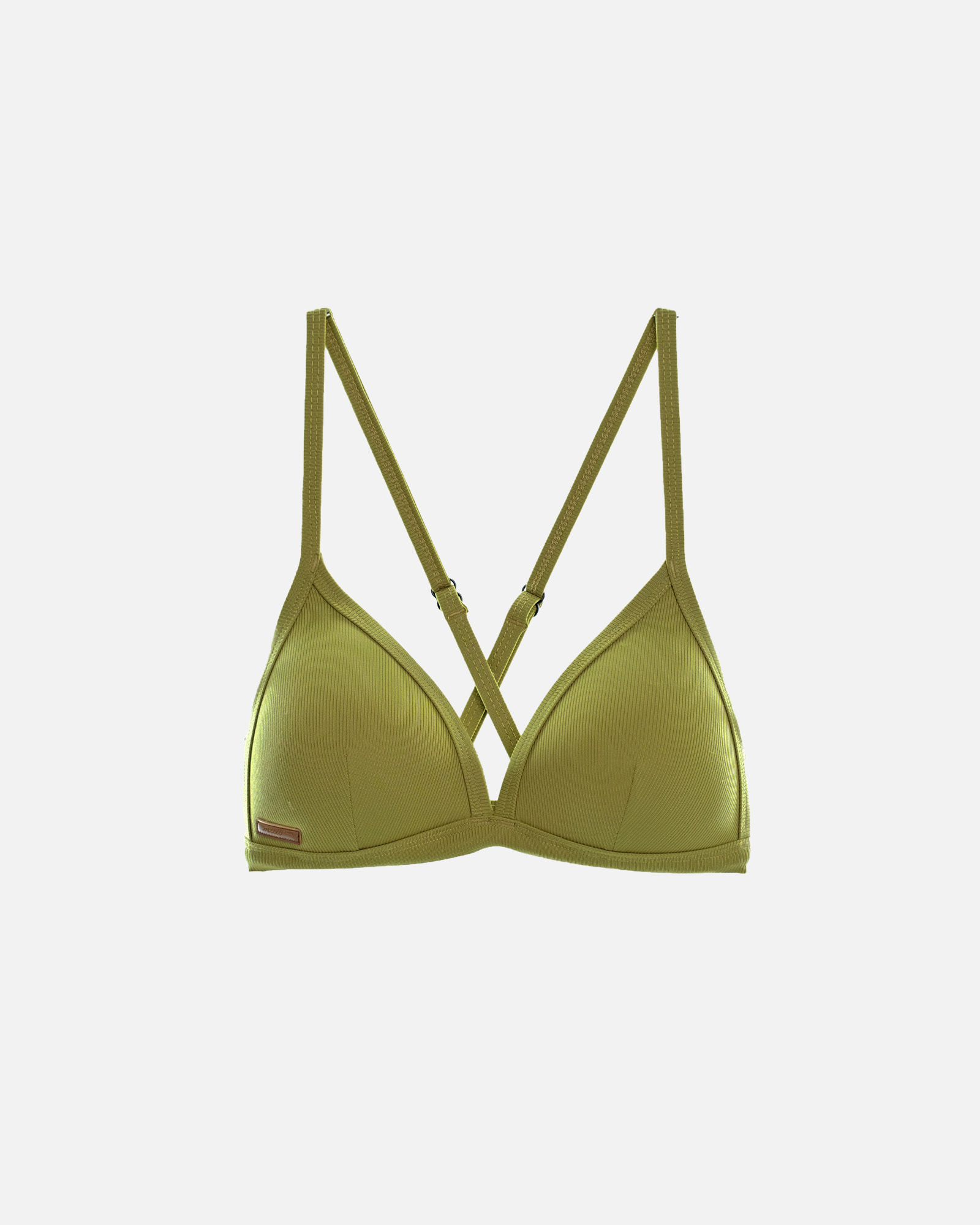 【羅紋迷霧綠】UPii 三角美胸可調式背勾上衣