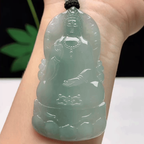 923312 翡翠飄花素衣觀音