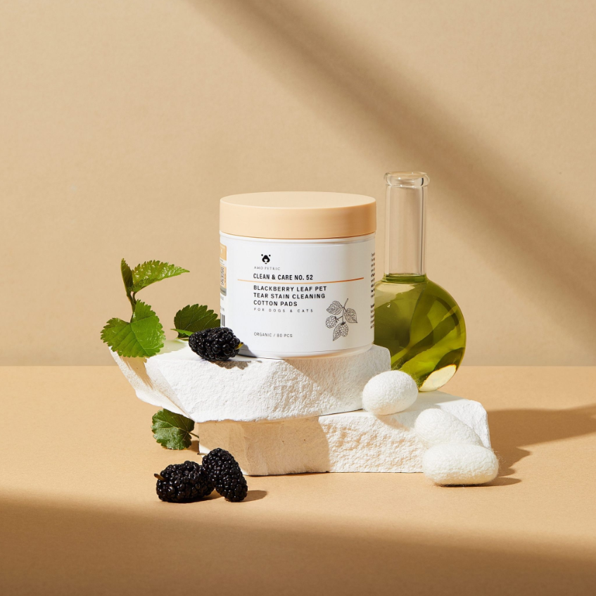 Amo Petric｜黑莓葉寵物淚痕清潔棉片(80片/盒)