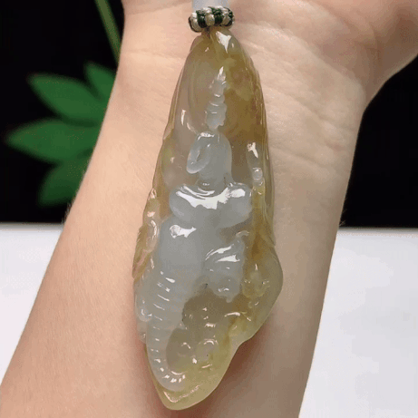 923317 翡翠黃翡普賢菩薩