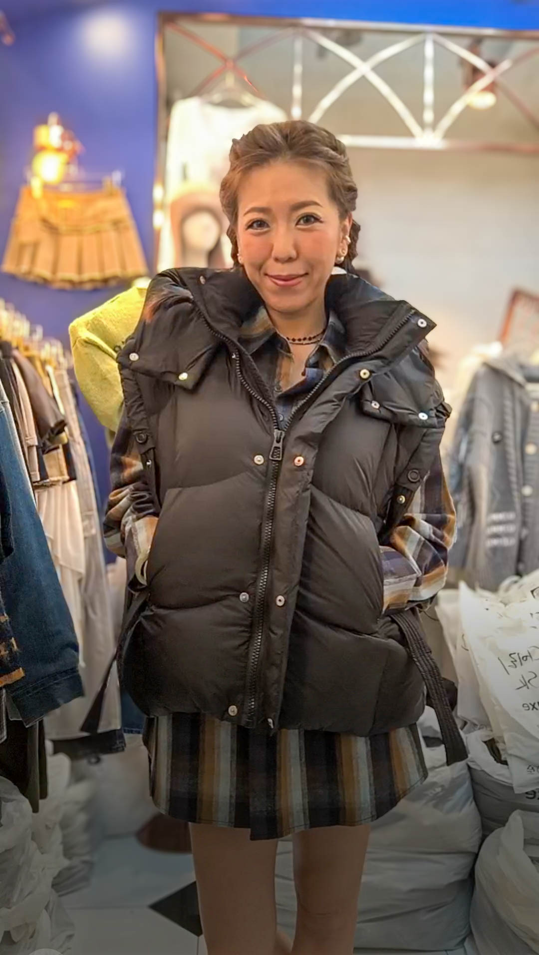 🥰K3510  ▶️羽毛背心 👉B:142cm L:59cm