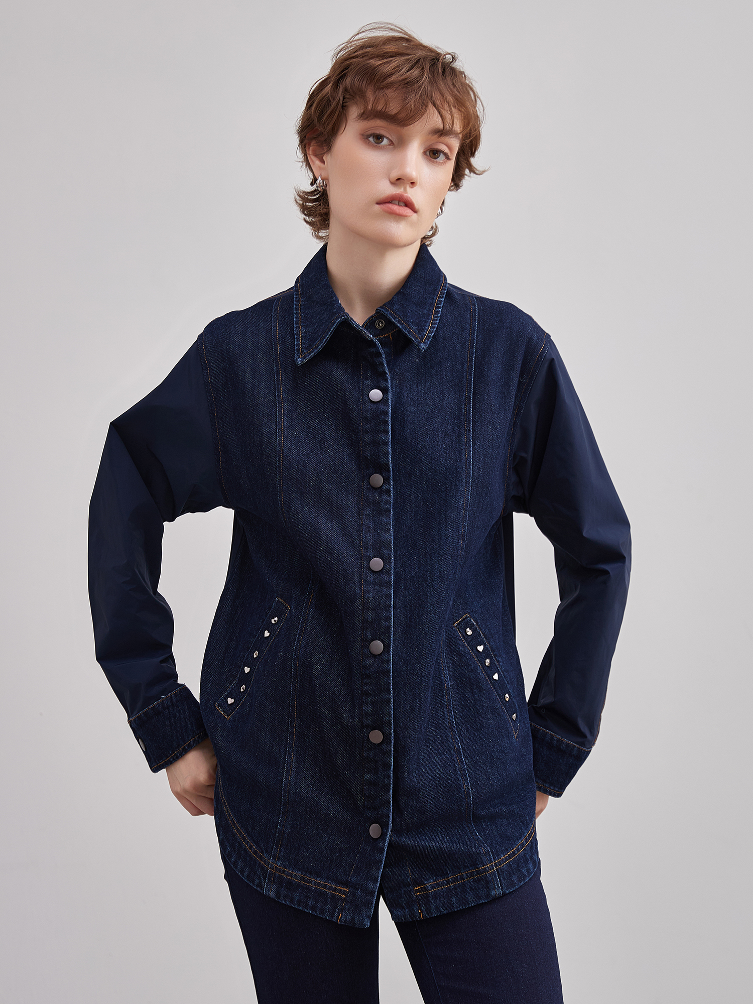 mi-tu 洗水牛仔外套