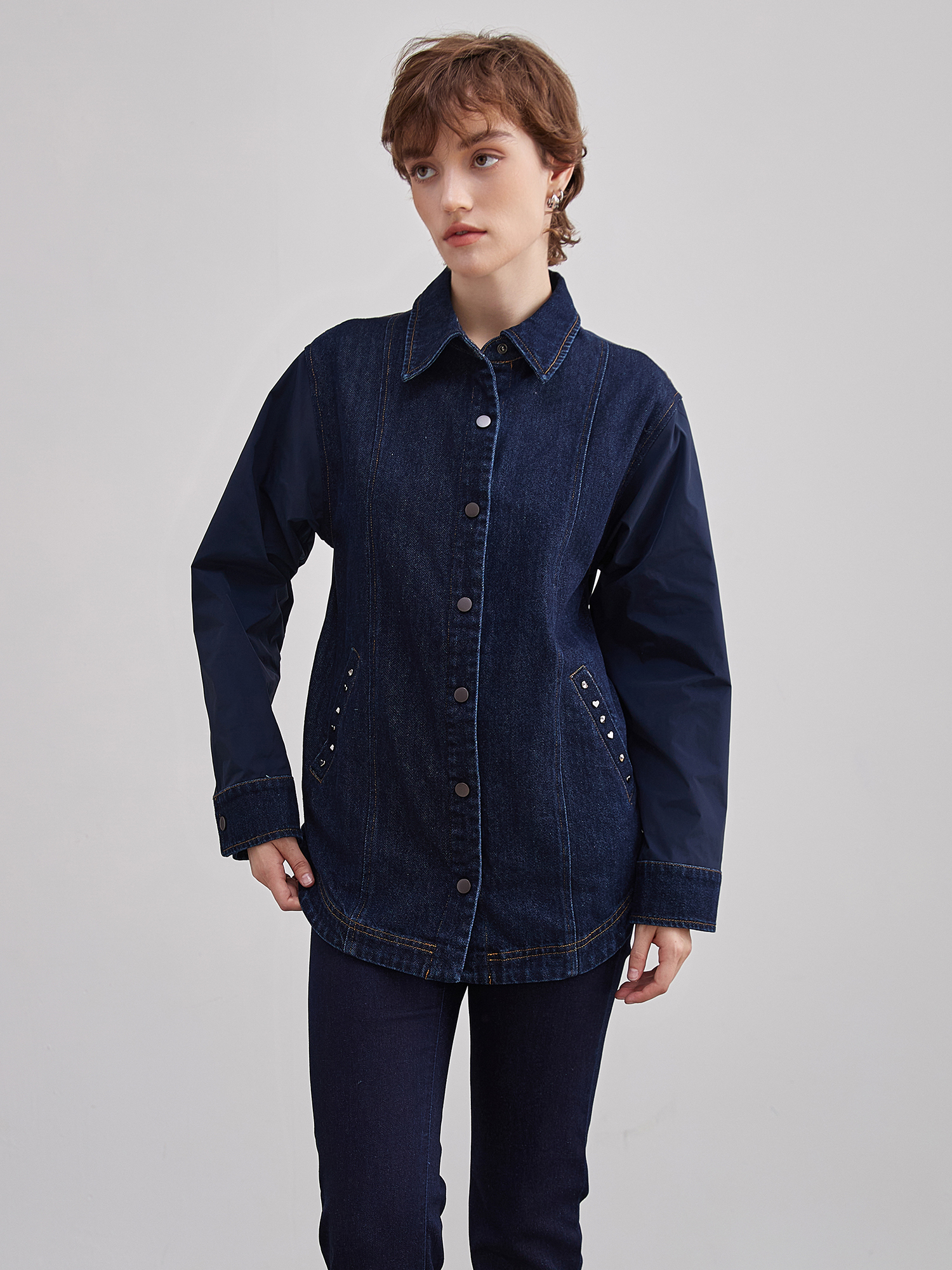 mi-tu 洗水牛仔外套