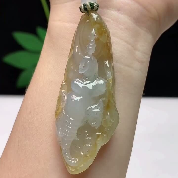 翡翠黃翡普賢菩薩,天然翡翠A玉, 緬甸玉, Jade, Jadeite