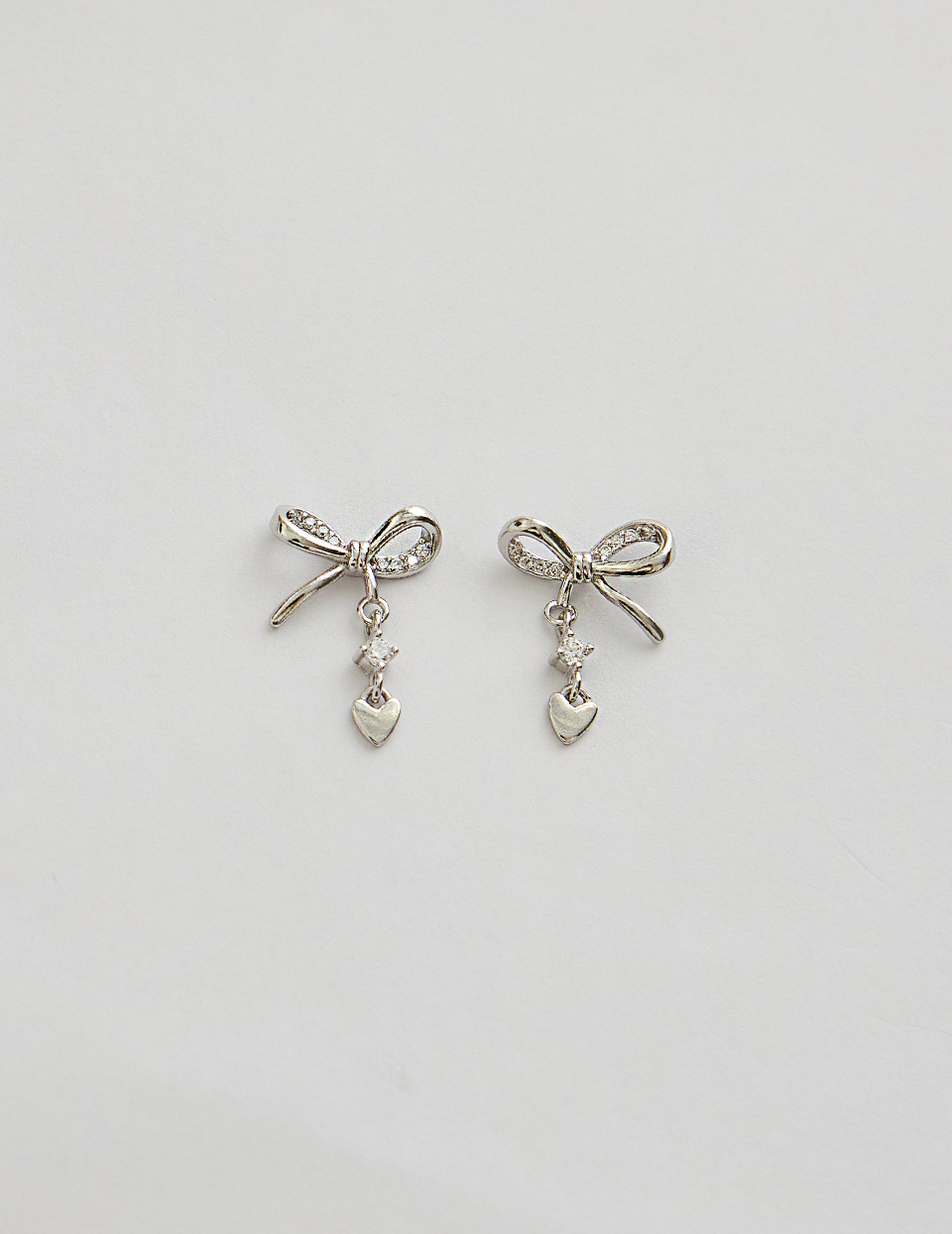【925純銀】心願蝴蝶結。針式耳環