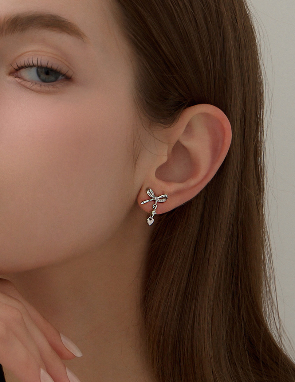 【925純銀】心願蝴蝶結。針式耳環