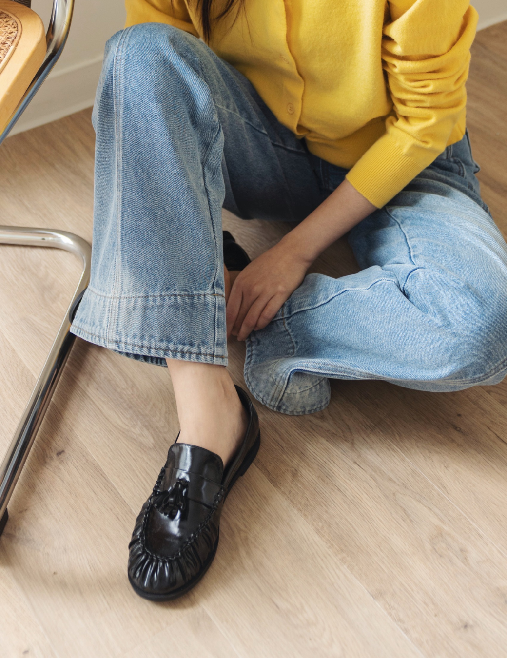 皺褶流蘇樂福鞋（2色/3尺寸）