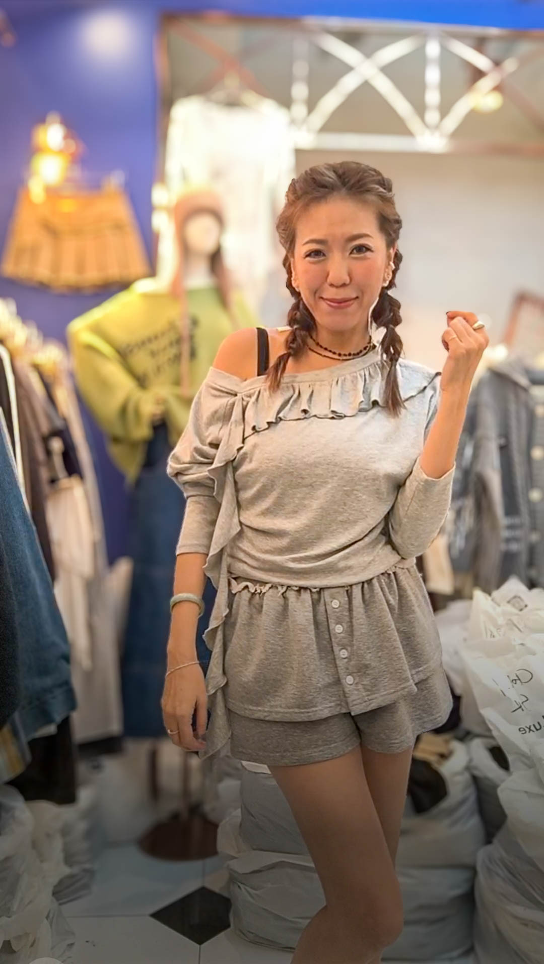 🥰K3571  ▶️扣子短褲裙 (可穿到XL)👉W:cm H:cm L:30cm