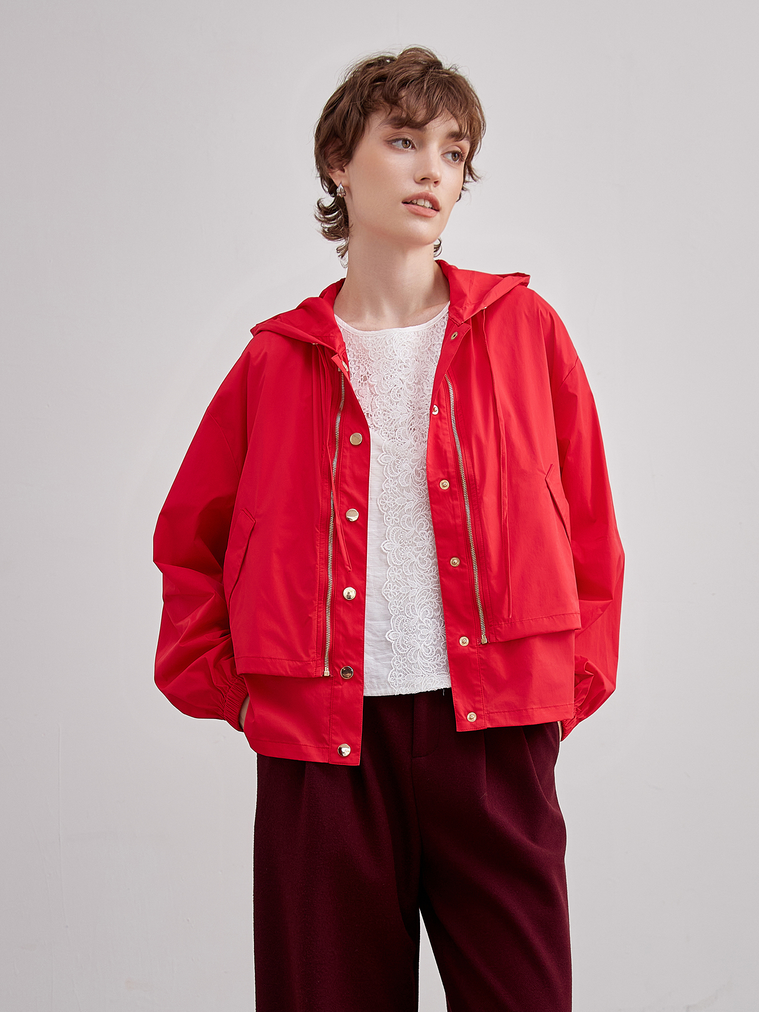 mi-tu 風衣背心外套兩件套