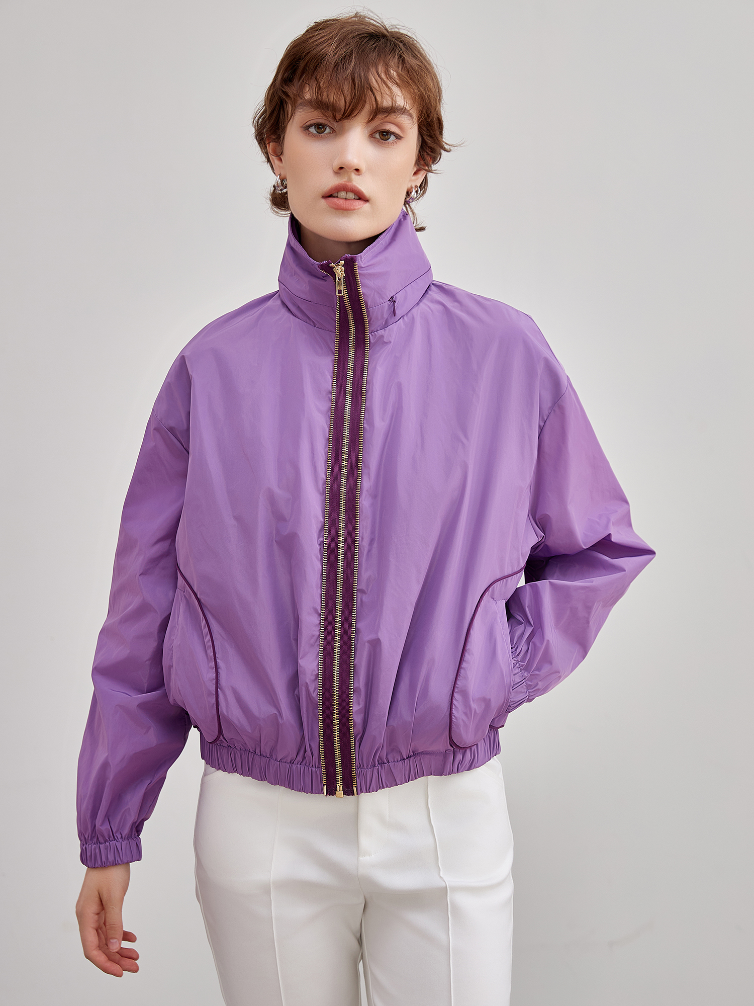 mi-tu 帽子可拆卸風衣外套