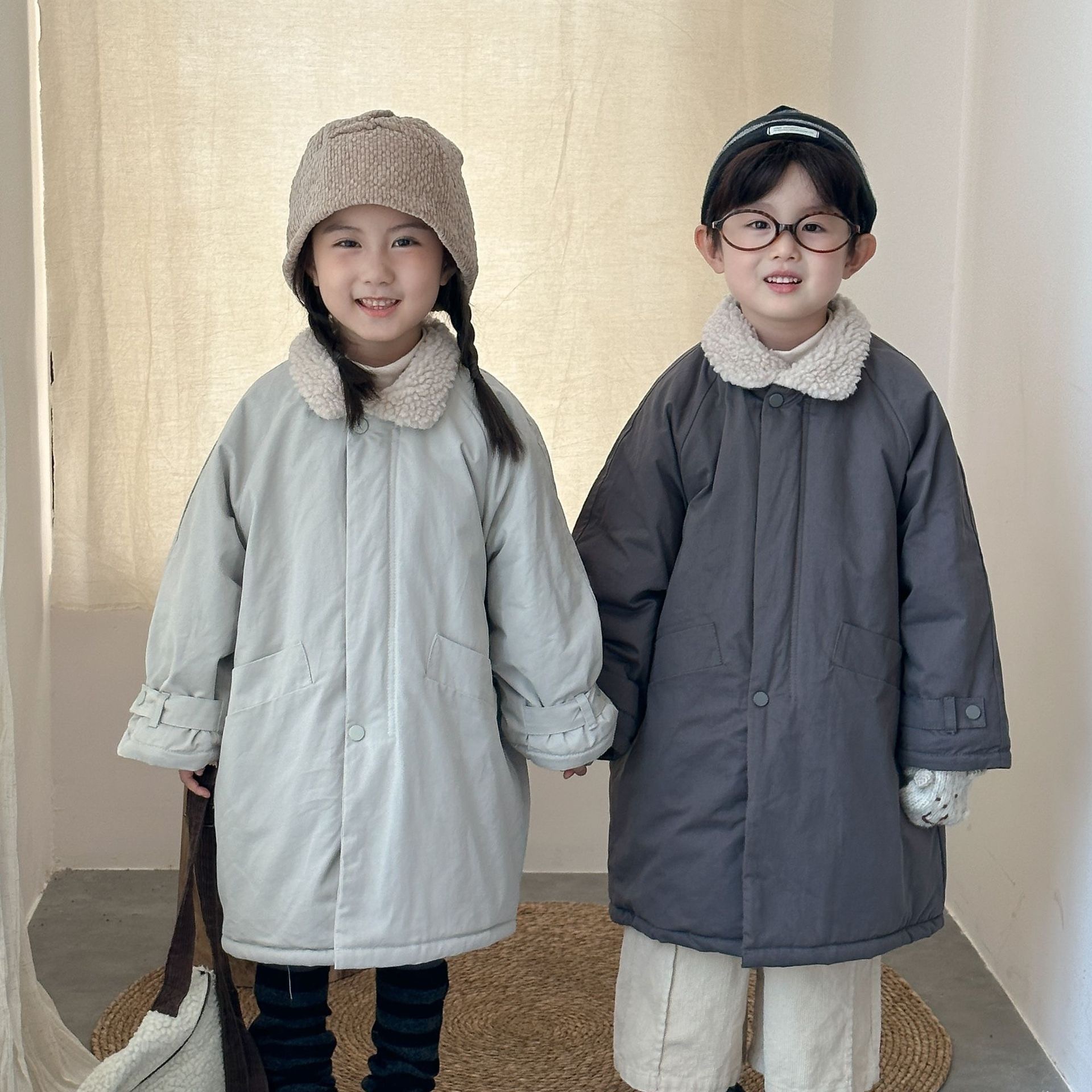 兄弟姐妹一起穿_加厚加絨保暖大衣外套