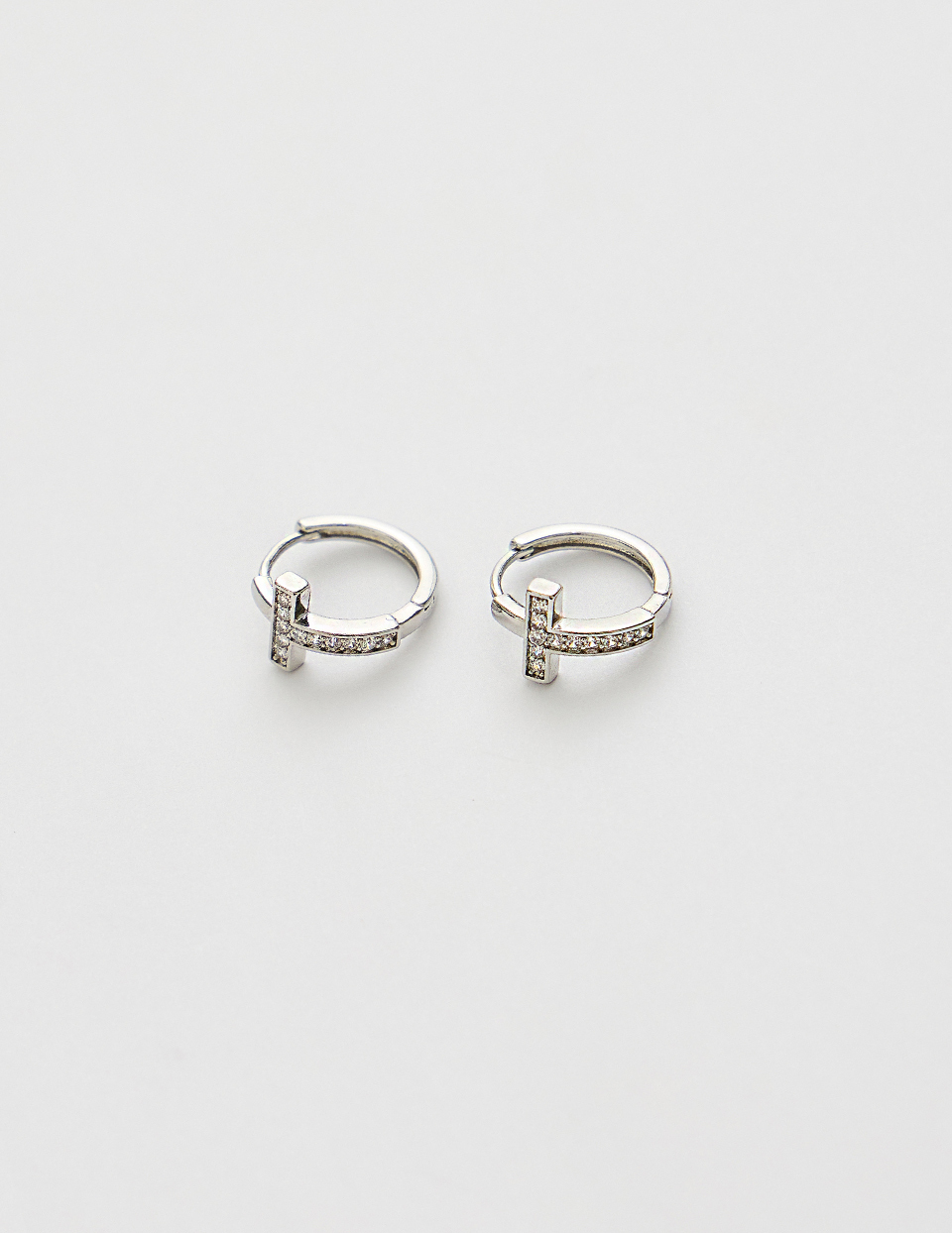 光影十字。針式耳環