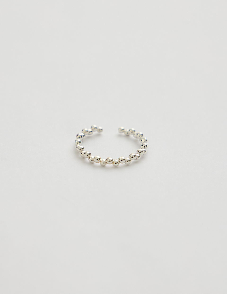【925純銀】串串圓珠可調式戒指