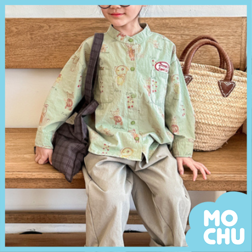 塗鴉姓名熊長袖襯衫(二色)