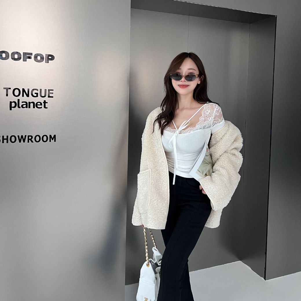 【氛圍感神器】DOMISS毛茸茸QQ外套-2色 皮草外套 絨毛外套 大衣 -2色(現貨)